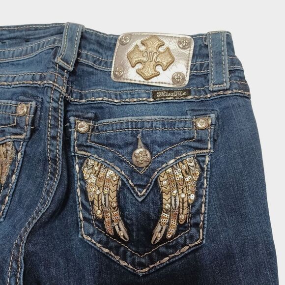 Miss Me Signature Skinny Women's Size 27 Rhinestone Embellished Denim Jeans - Picture 8 of 9
